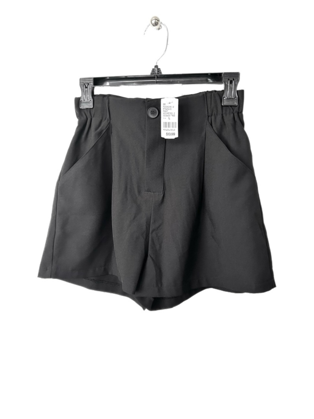 Classic Women’s Black High-Waist Short with Front Buttons and Pockets New NWT